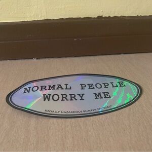 Deadstock SOCIALLY HAZARDOUS 90's Y2K STICKERS Unused Normal People Scare Me